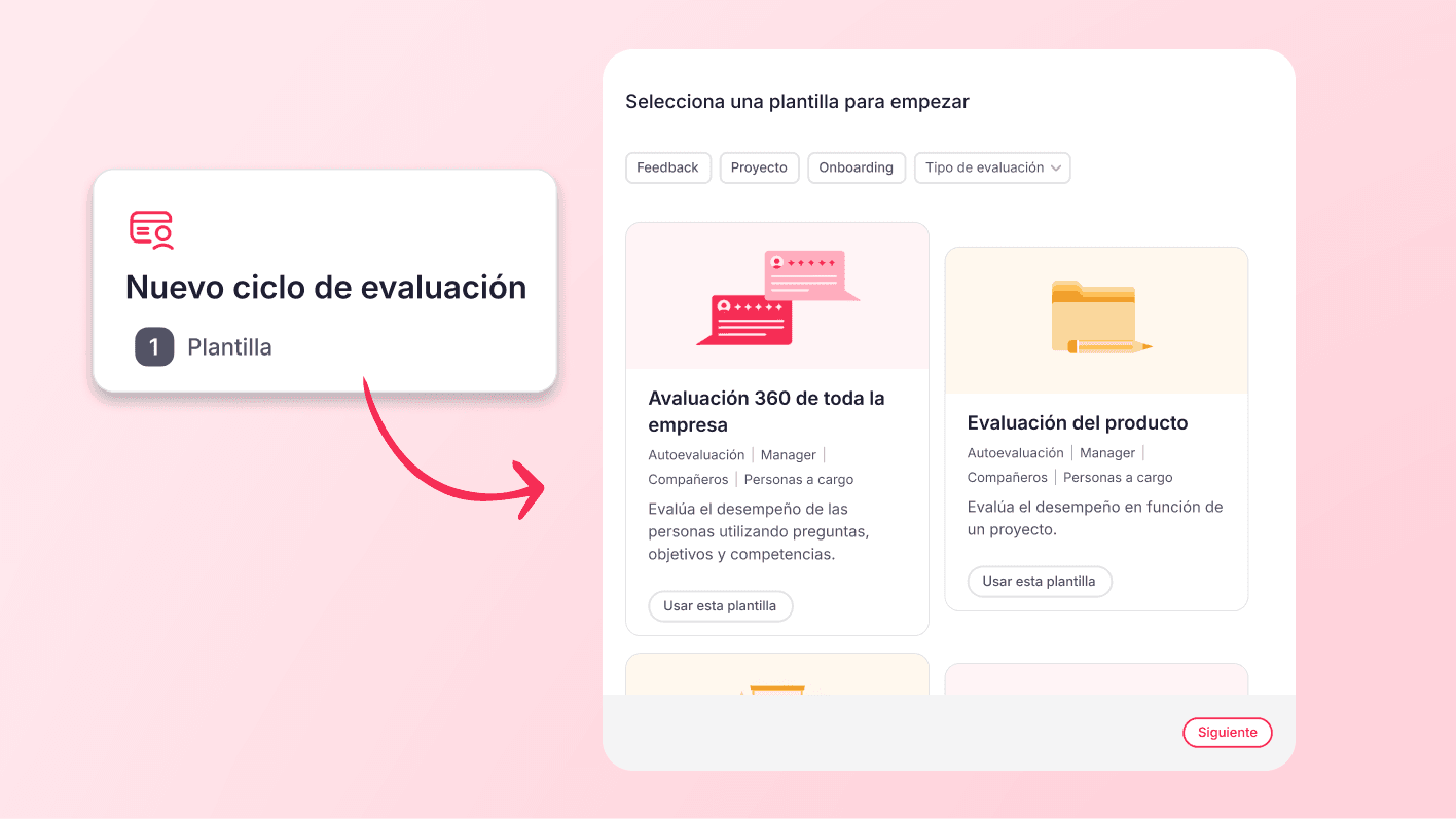 Agiliza la creación de evaluaciones de desempeño con plantillas